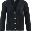 Strickjacke Aus Bio-Baumwolle Und Bio-Wolle - Black