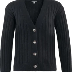 Strickjacke Aus Bio-Baumwolle Und Bio-Wolle - Black