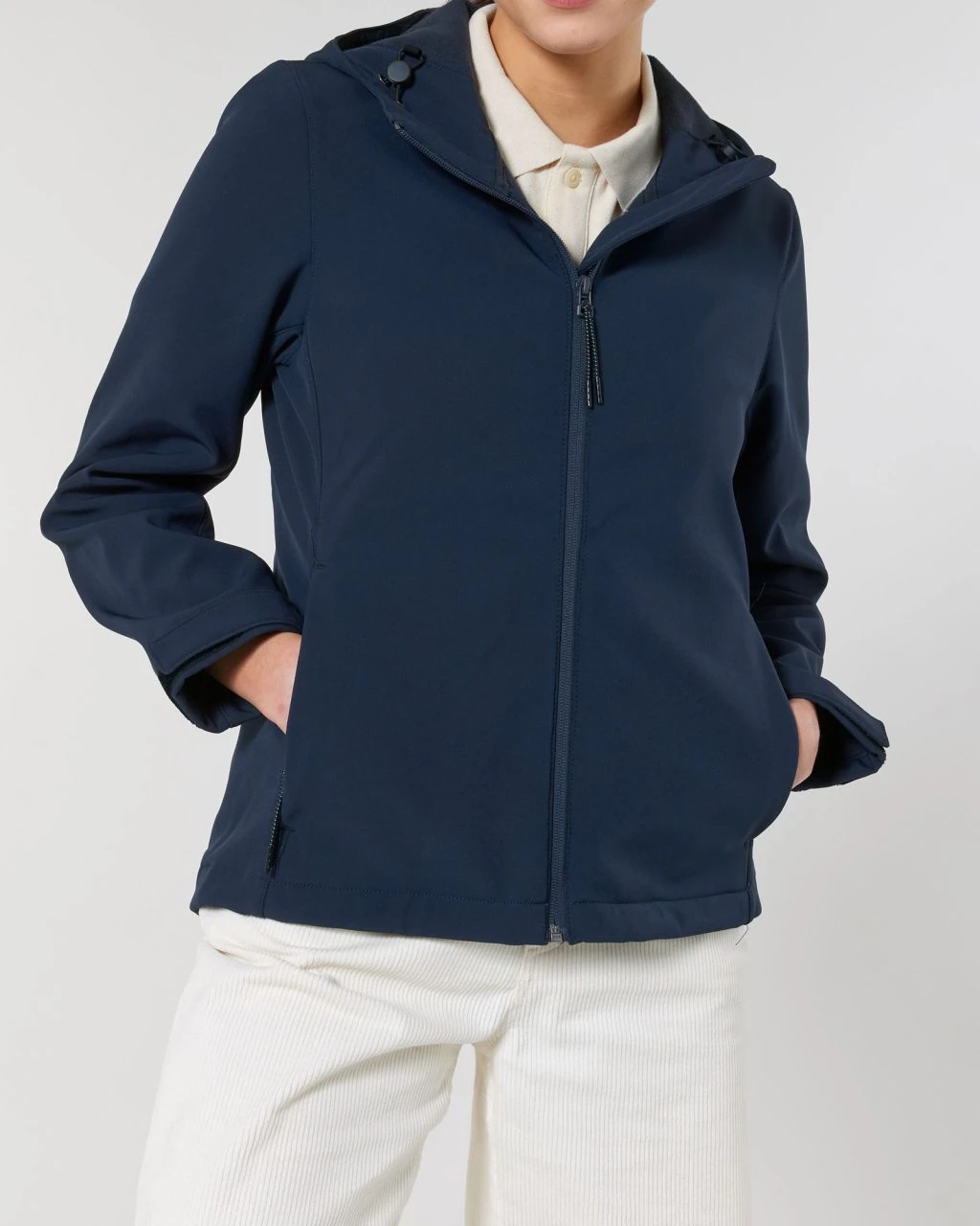 Damen Softshell-Jacke Mit Kapuze - French Navy 5 Damen Softshell-Jacke Mit Kapuze - French Navy – Bild 3