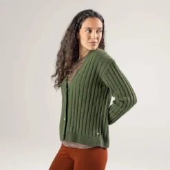 Strickjacke Aus Bio-Baumwolle Und Bio-Wolle - Dark Olive -Grundstoff Verkäufe strickcardigan damen naturfaser zertifiziert 62828 792 1280x1280