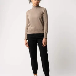 Fairtrade Rollkragenpullover Mayura Aus Bio-Baumwolle - Hazel Melange -Grundstoff Verkäufe veganer Feinstrick Pullover bio Mayura hazel melange 1280x1280