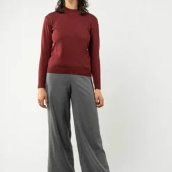 Mela Fairtrade Feinstrick-Pullover Sada Aus Bio-Baumwolle - Burgunderrot -Grundstoff Verkäufe veganer fairtrade strickpullover melawear sada burgunderrot 1280x1280