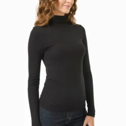 Longsleeve Mit Rollkragen Aus Bio-Baumwolle - Black 10 Longsleeve Mit Rollkragen Aus Bio-Baumwolle - Black -Grundstoff Verkäufe w casual 012 black fair fashion von Organication nachhaltige Oberbekleidung hochwertig verarbeitet schwarzes Longsleeve mit Stehkragen 1280x1280