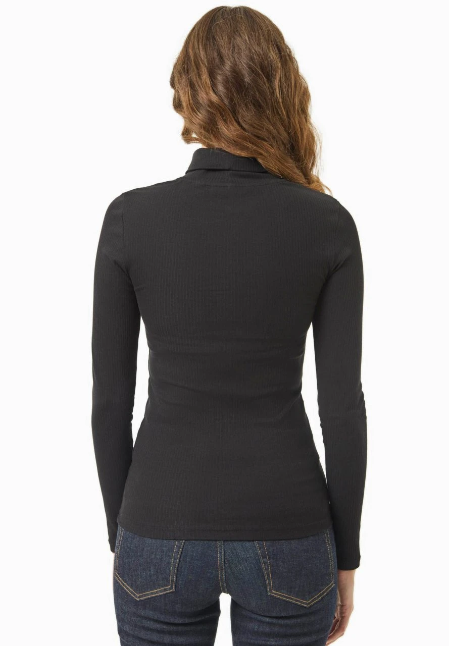Longsleeve Mit Rollkragen Aus Bio-Baumwolle - Black 6 Longsleeve Mit Rollkragen Aus Bio-Baumwolle - Black – Bild 4