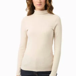 Longsleeve Mit Rollkragen Aus Bio-Baumwolle - Stone