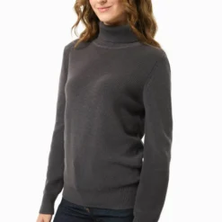 Grundstoff Verkäufe -Grundstoff Verkäufe w casual 040 asphalt fair trade Mode von Organication nachhaltig und vegan aus reiner Bio Baumwolle Feinstrickpullover mit Rollkragen 1280x1280