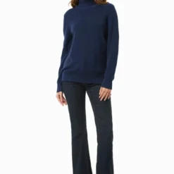 Strickpullover Mit Rollkragen Aus Bio-Baumwolle - Navy -Grundstoff Verkäufe w casual 040 navy vegan und umweltfreundlich Rollkragenpullover aus reiner Bio Baumwolle fair produziert navyblau 1280x1280