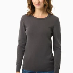 Strickpullover Aus Bio-Baumwolle - Asphalt